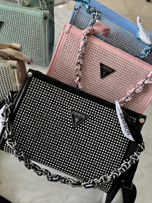 Fancy Rhinestones Embellished Handbag